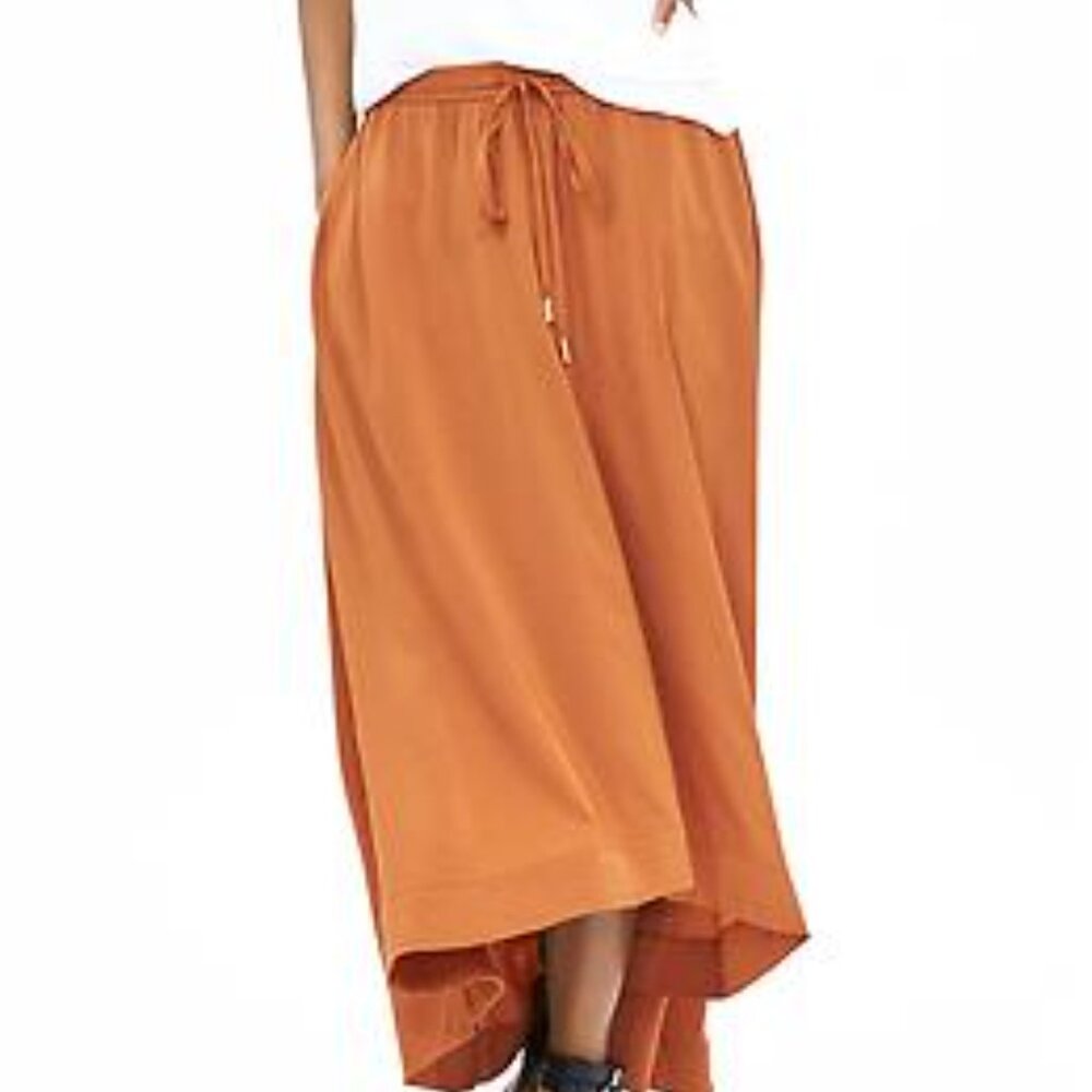Blush pink high low skirt from Banana Republic